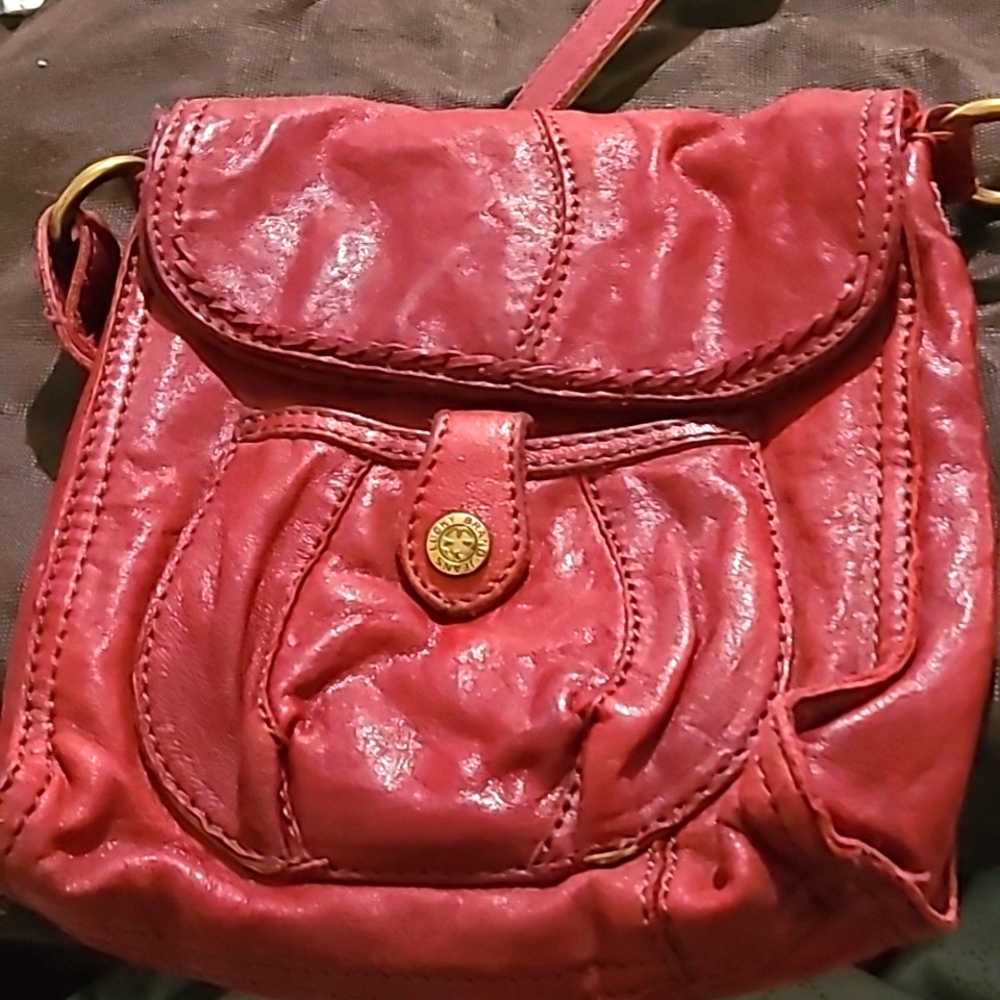 - Lucky Brand  antique Road Crossbody Maple Red Leather Bag